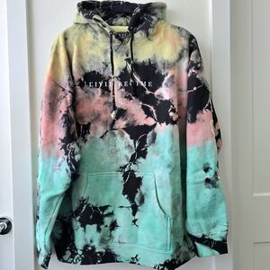 Civil Regime Tie Dye Hoodie Lightning Rose Oversized Streetwear Large NWOT